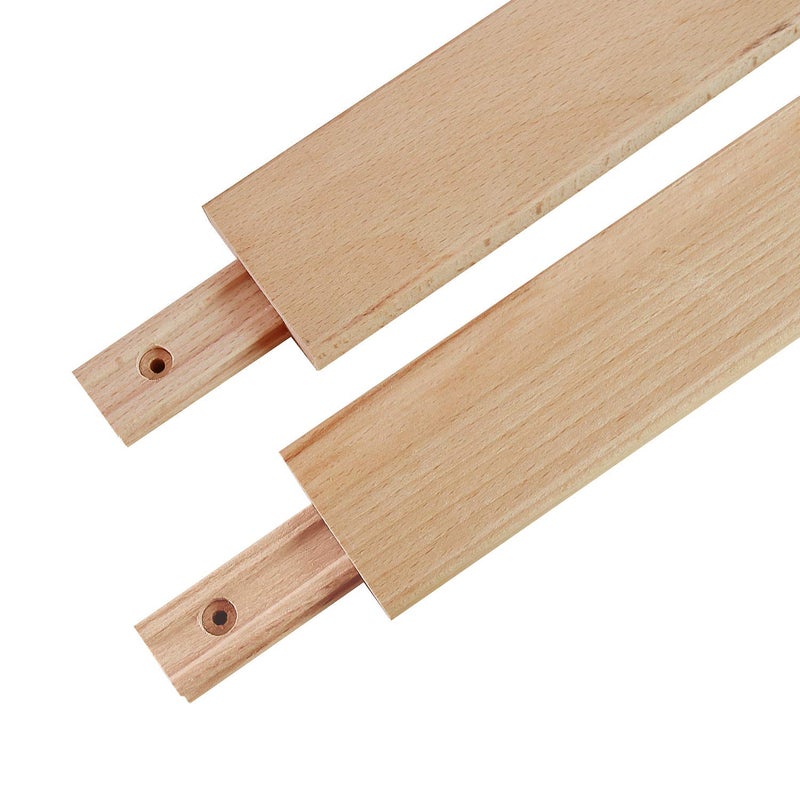 HMFOR 2 PCS Wax Coated 22 Inches Wood Drawer Slide, Classic Traditional Wood Center Guide Track - Image 4